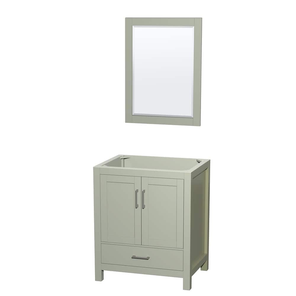 Wyndham Collection Sheffield 30" Hardwood Vanity Cabinet and Mirror -