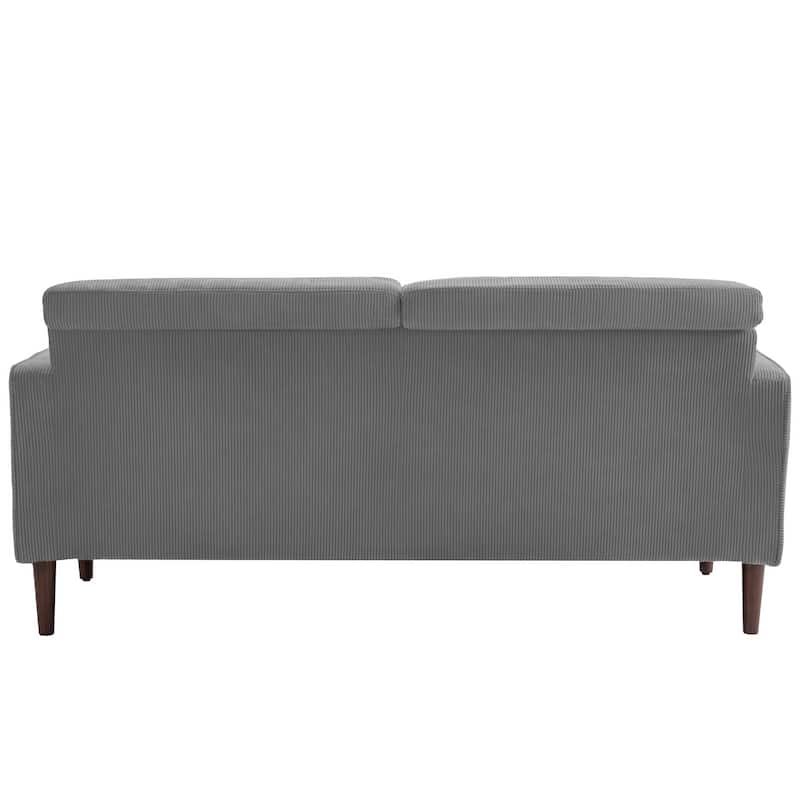 62.5'' W Corduroy Couch Upholstered Square Arm Sofa