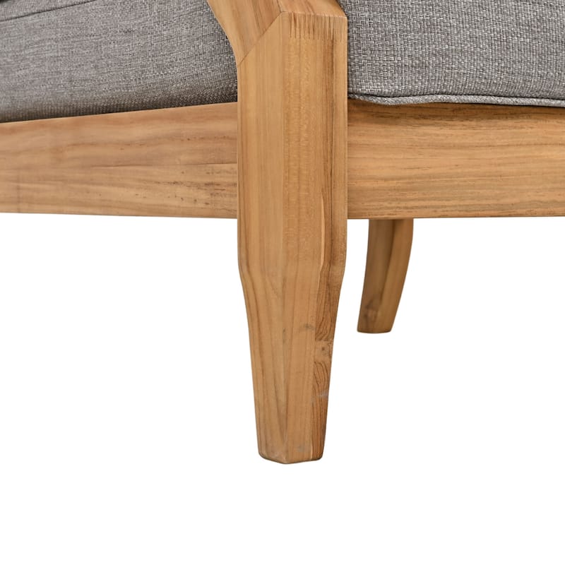 SAFAVIEH Couture Freida Wood Patio Arm Chair - 31.4" W x 35.6" L x 32.6" H - 31"W x 36"D x 33"H