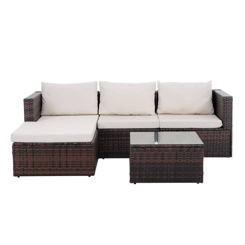 Outdoor Wicker Weaving Conversation Combo Set of 5