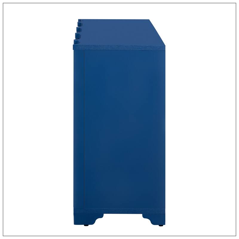 Sophisticated 4-Door Sideboard Adorned with Intricate Linear Accents