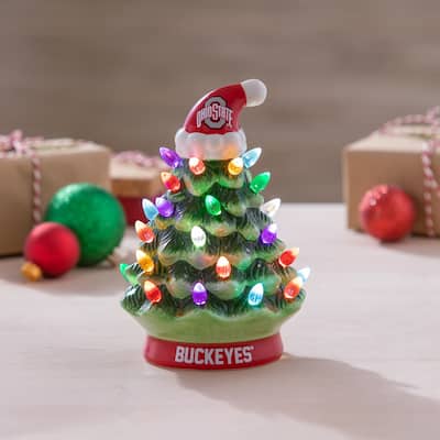 8" LED Ceramic Tabletop Christmas Tree, Ohio State University