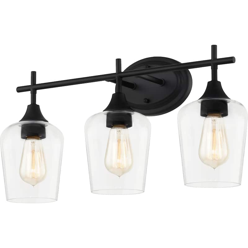 Temple 3-Light Matte Black Vanity Light