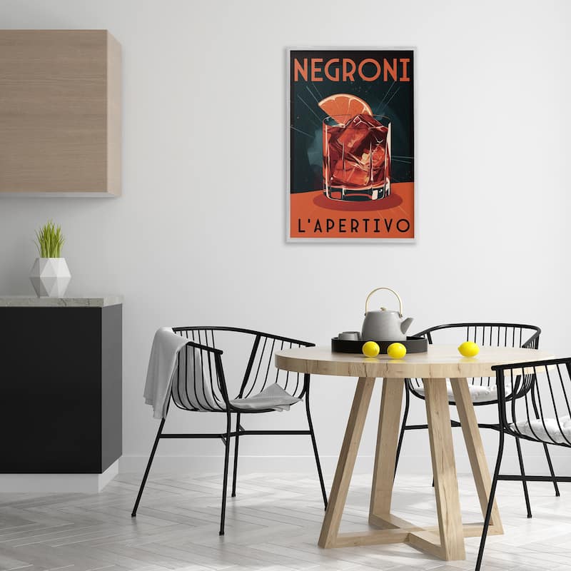 Stupell Vintage Midcentury Negroni Drink Framed Giclee Art Design By Andreas Magnusson
