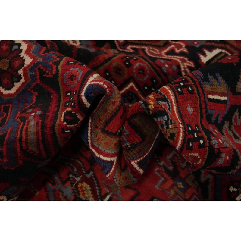 Hand Knotted Oriental 100% Wool Carpet Traditional Medallion Red Heriz Area Rug - 12' 4'' X 9' 7''
