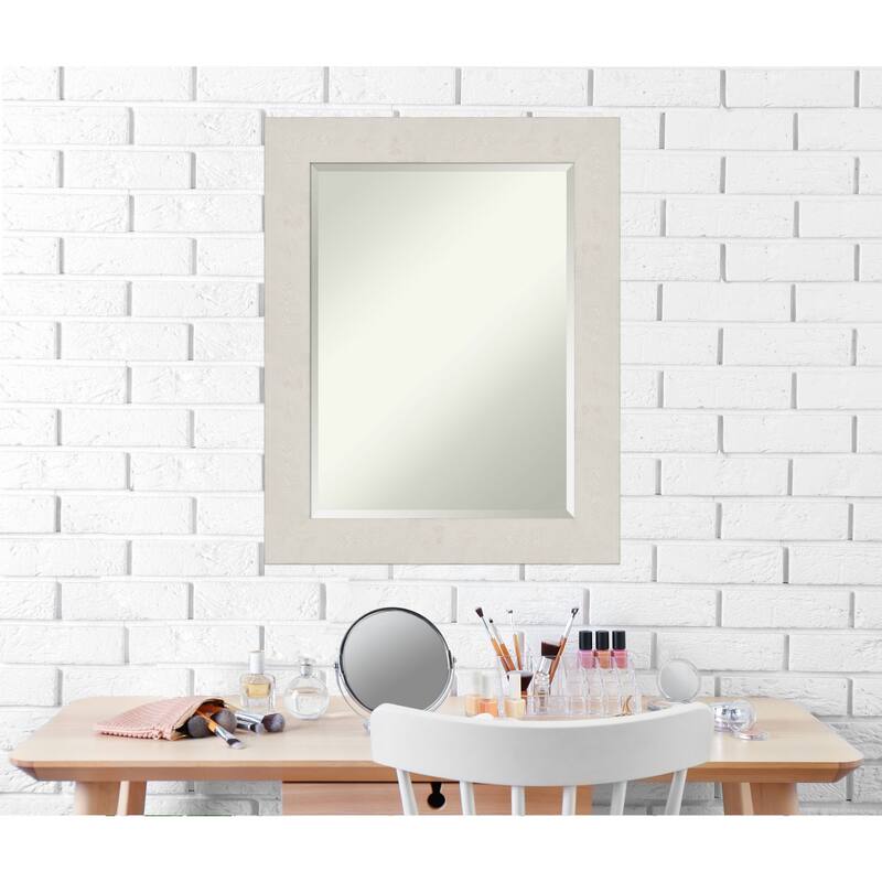 Beveled Wall Mirror - Rustic Plank Espresso Frame