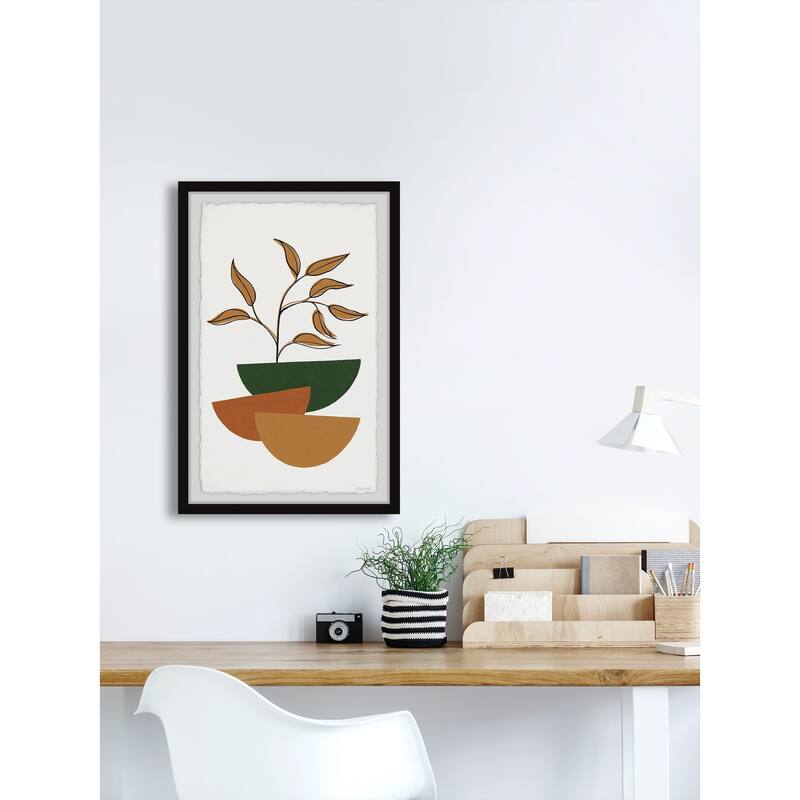 'Round Flower Pots' Framed Painting Print Bed Bath & Beyond 35511041