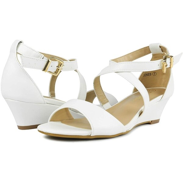 dream pairs women's ankle strap rhinestones low wedge sandals