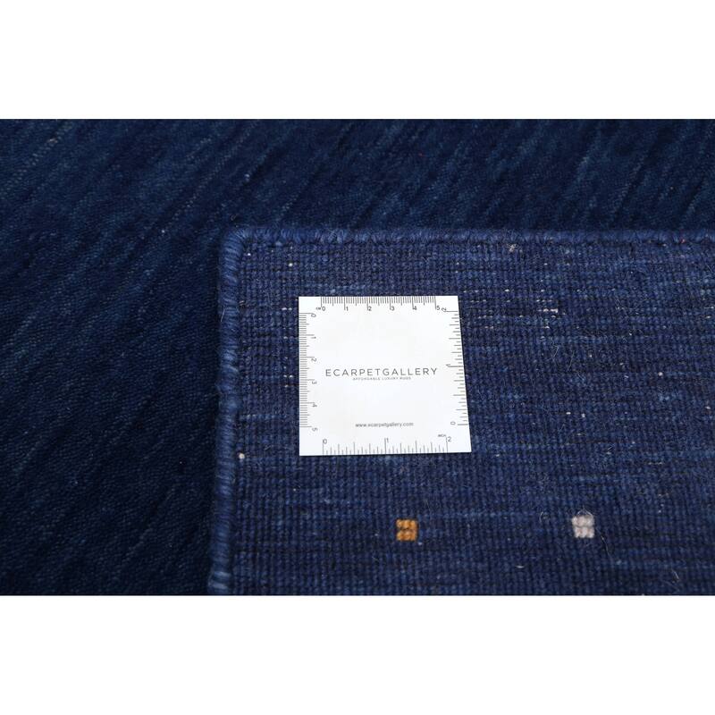 ECARPETGALLERY Hand Loomed Kashkuli Gabbeh Dark Blue Wool Rug - 5'5 x 7'8