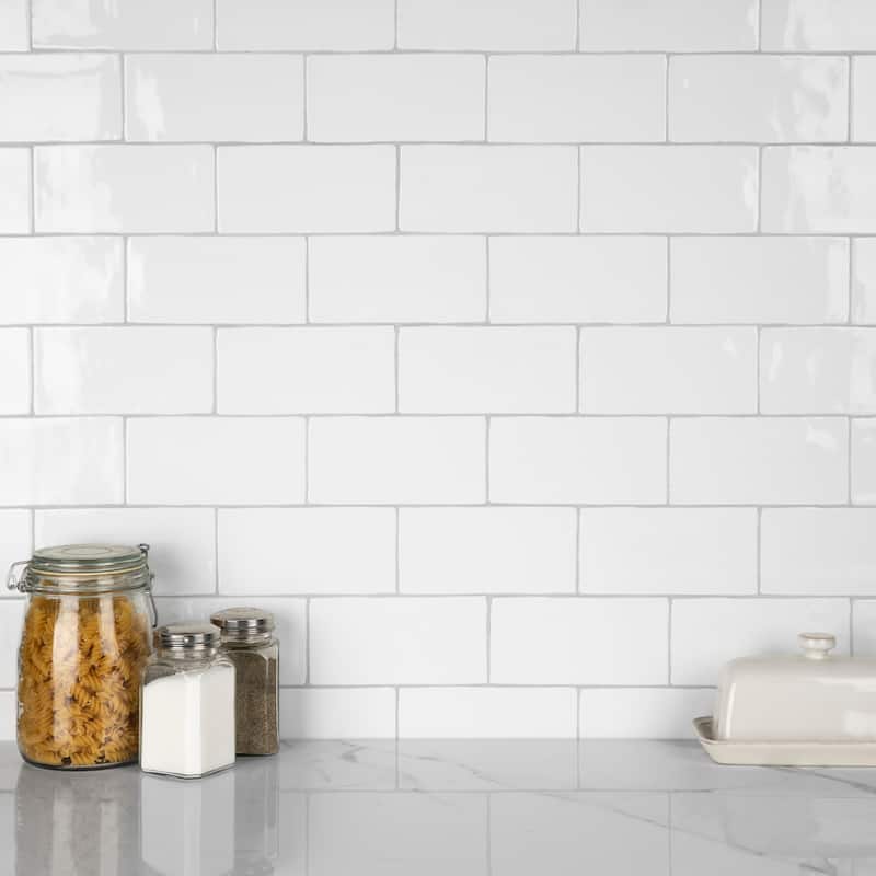 Merola Tile Castillo White 3" x 6" Ceramic Wall Tile