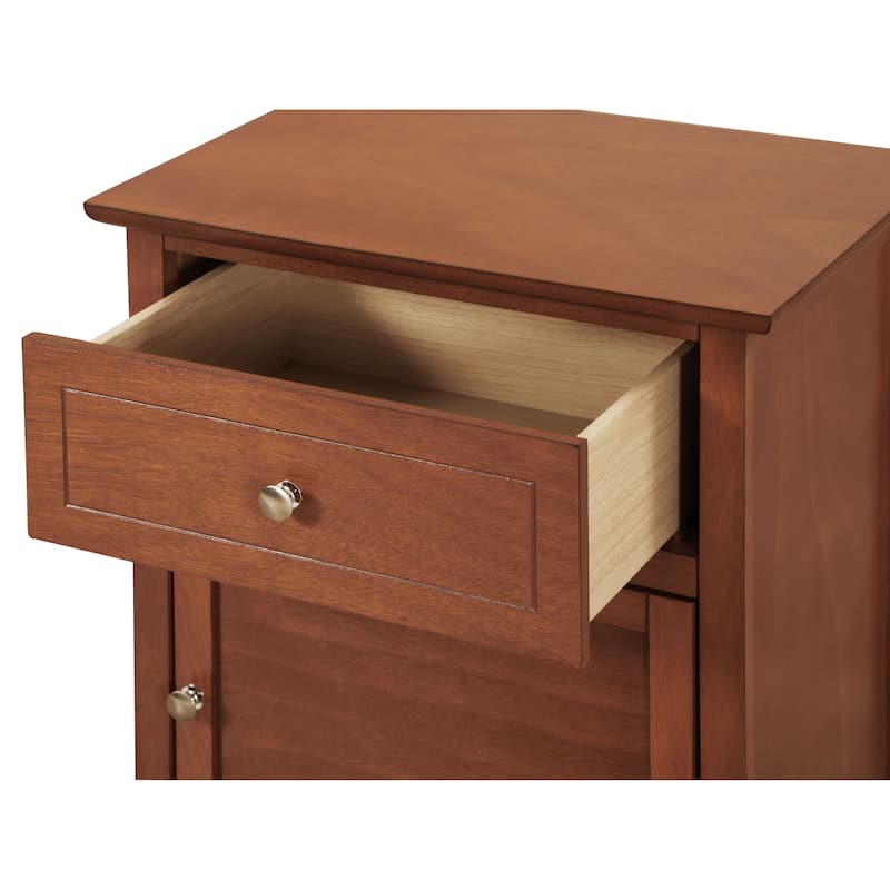 Izzy 1-drawer and Cabinet Wooden Nightstand
