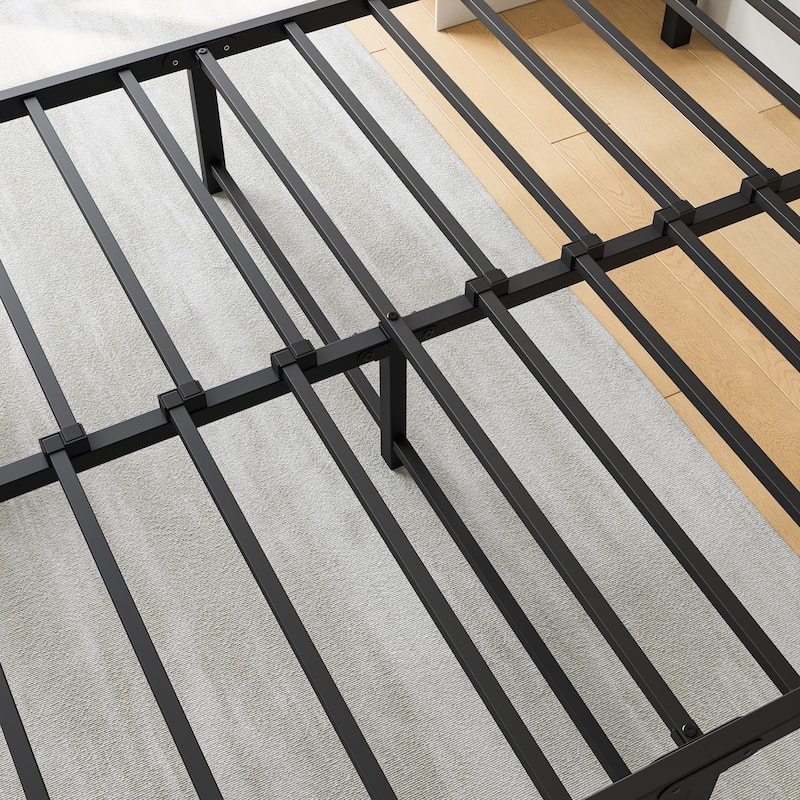 Sturdy Metal Bed Frame with Premium Steel Slat Support - Full, Queen, Twin Sizes
