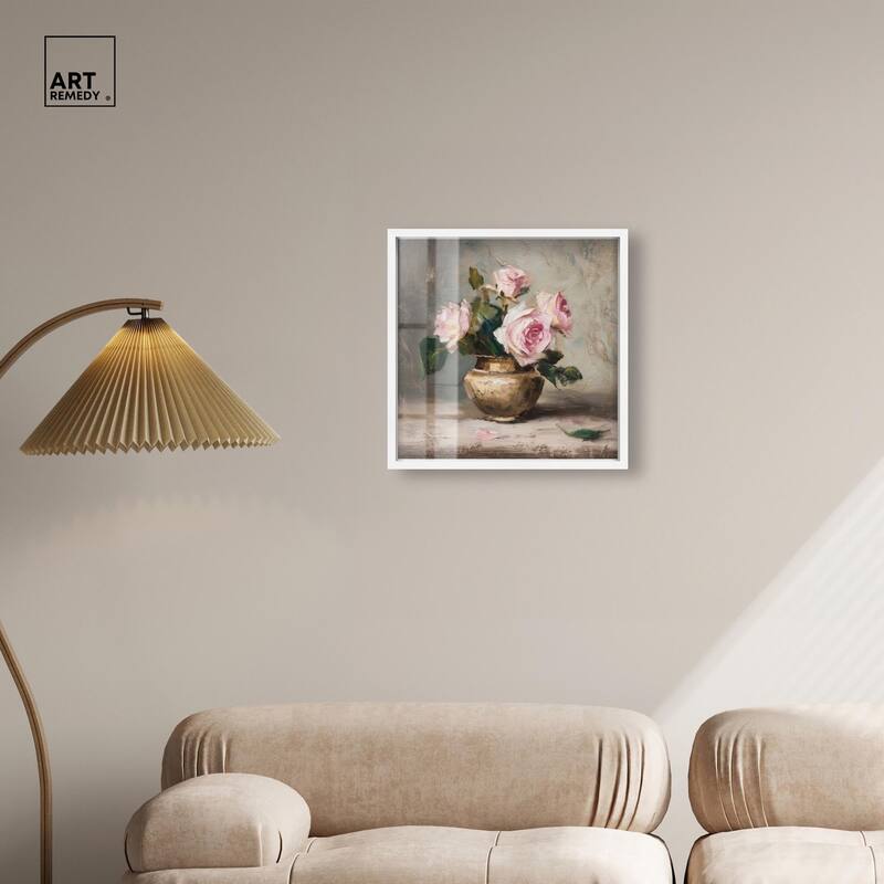 Pink Petals and Brass Shadowbox by Art Remedy