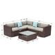 COSIEST Wicker Outdoor Sectional Set with Coffee Table and Cover