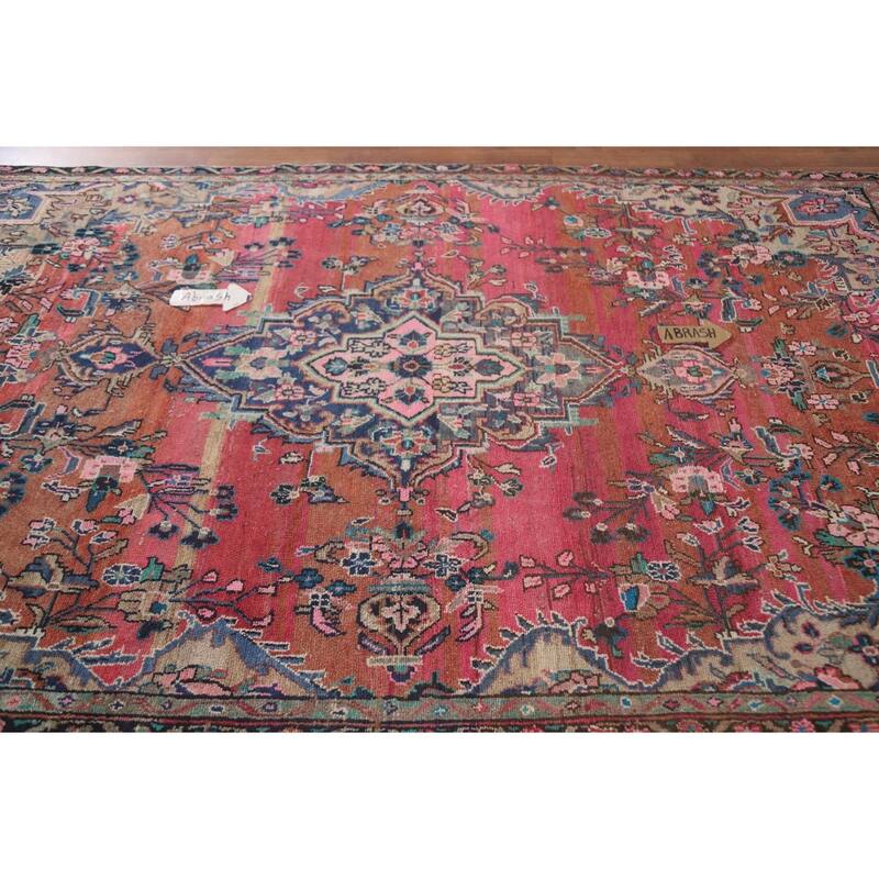Hand Knotted Oriental 100% Wool Carpet Traditional Medallion Multi-Colored Hamedan Area Rug - 8' 9'' X 5' 4''