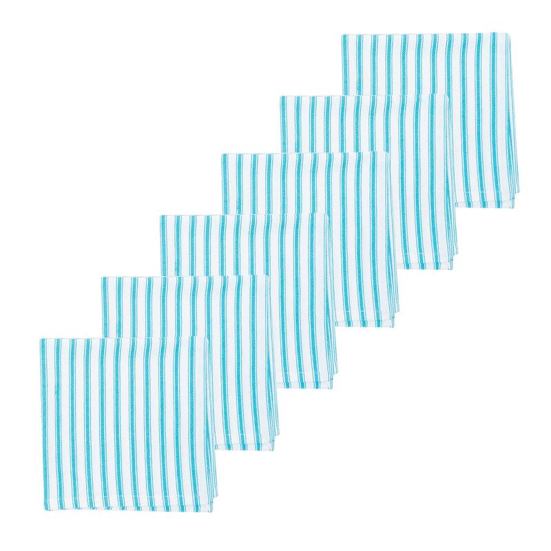 Ticking Stripe Turquoise Napkin Set of 6 - Set of 6
