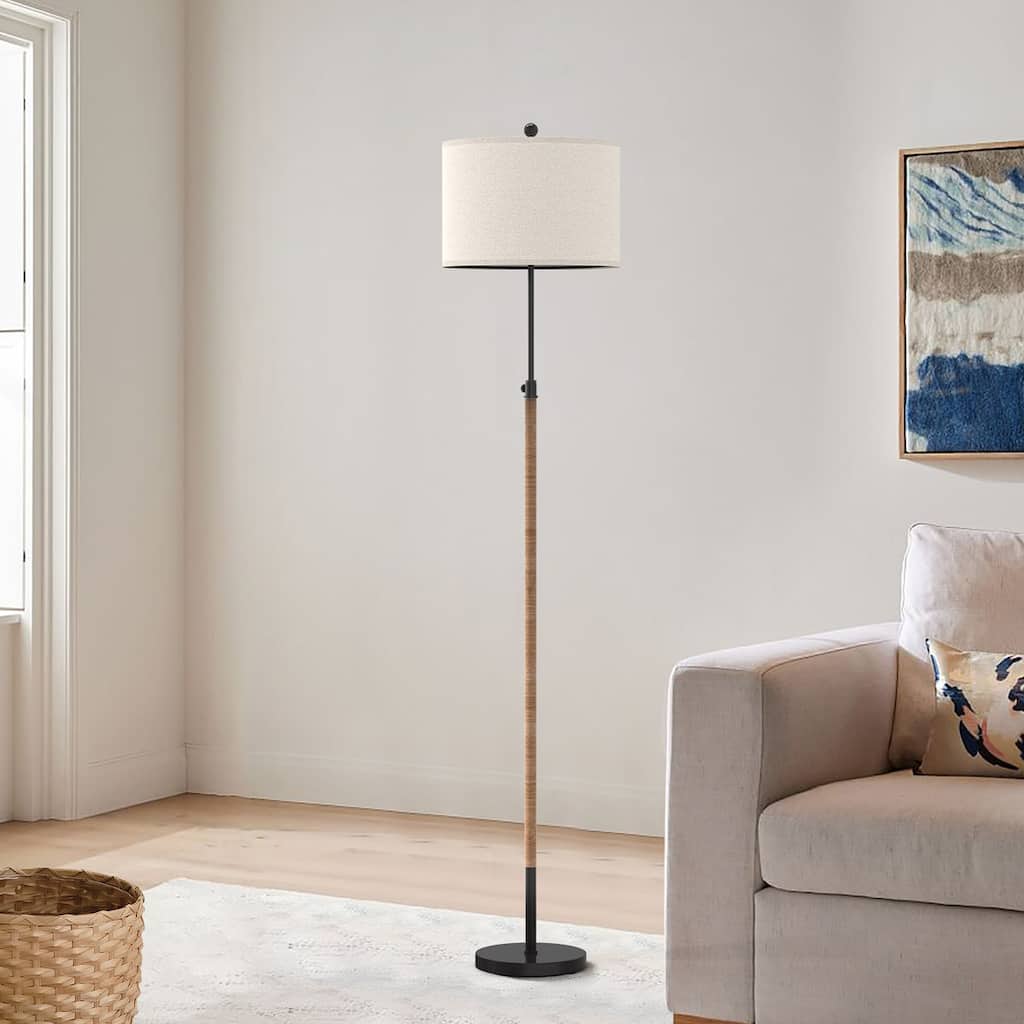 Maxax 70" Adjustable Modern Rattan Floor Lamp For Living Room/bedroom