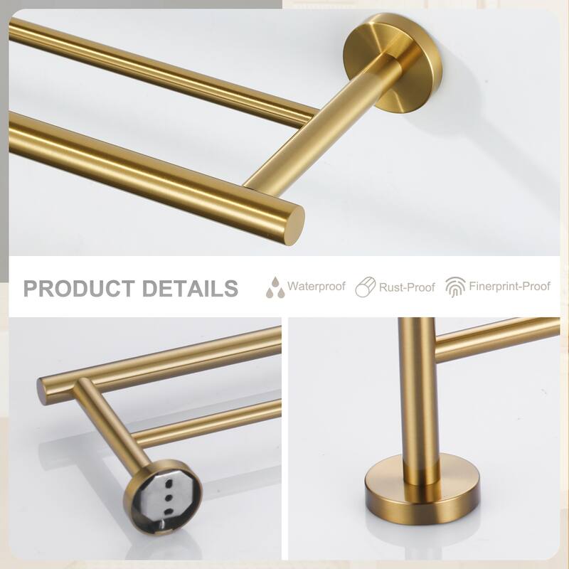 WOWOW Wall Mounted Stainless Steel Double Towel Bar