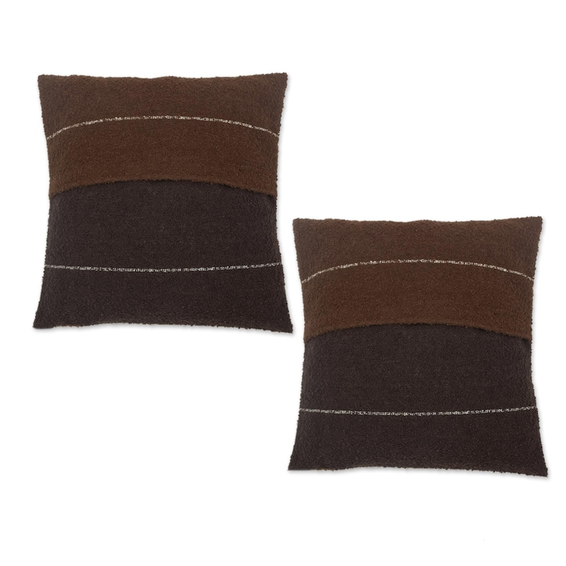 Novica Handmade Soft Brown Cushion Covers (Pair)