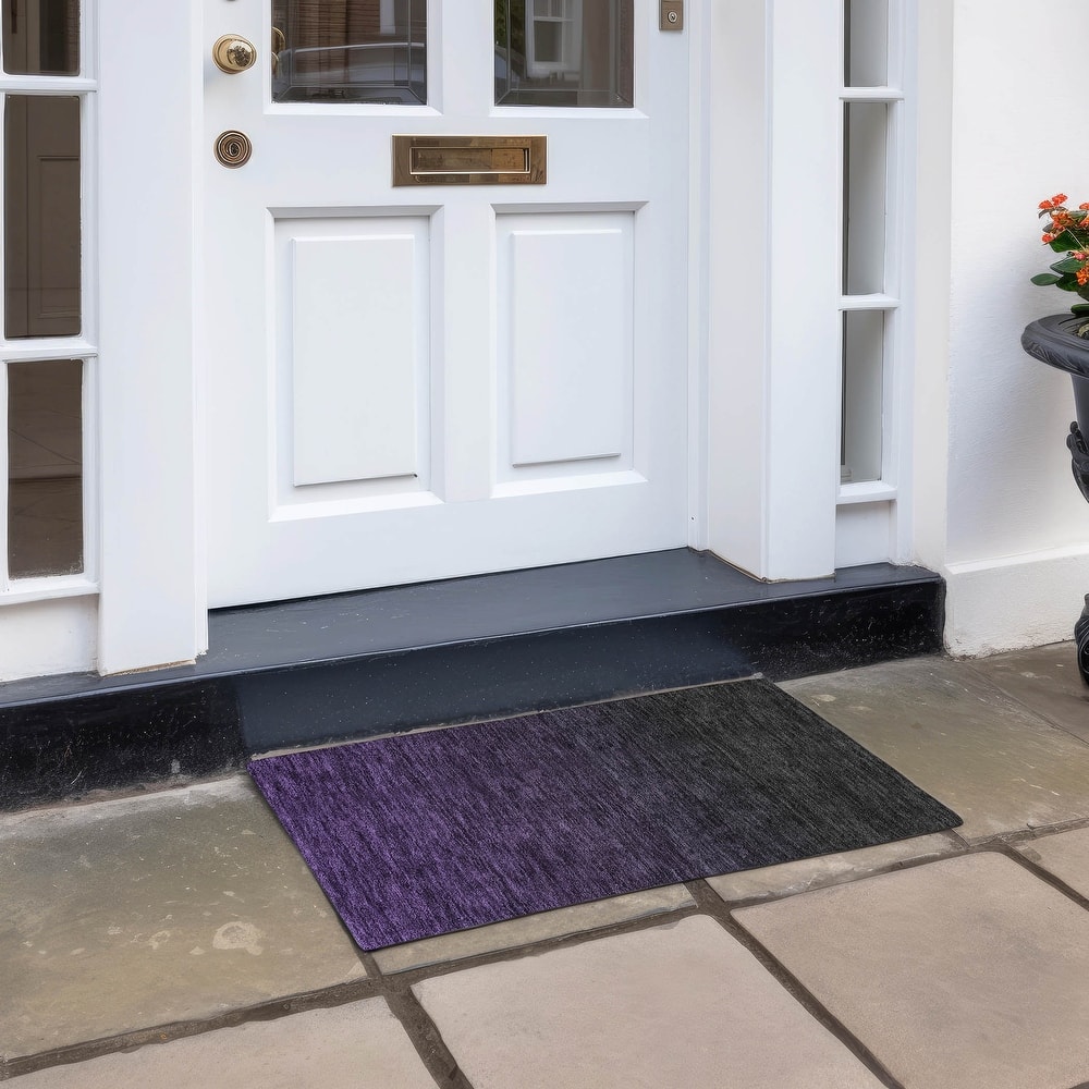 Machine Washable Indoor/ Outdoor Chantille Ombre Solid Rug