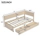 preview thumbnail 7 of 28, Beige Twin Wood Daybed with 2 Drawers, Guardrail, Vintage Style, No Box Spring
