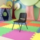 preview thumbnail 10 of 33, 5 Pack 440 lb. Capacity Kid's Ergonomic Shell Stack Chair - 19.25"D x 15.25"W x 24.5"H Black Plastic/Black Frame