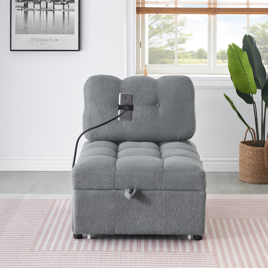 Convertible Teddy Sofa - 40.2-Inch Sofa Bed for Apartment or Office