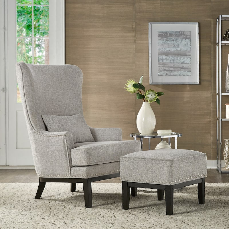 Capella Highback Wing Lounge Chair with Footstool by iNSPIRE Q Artisan