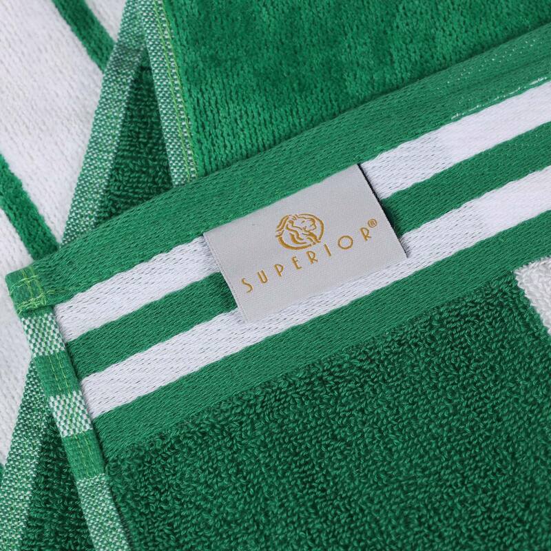 Superior Striped Large Oversized Cotton Beach Towel - Set of 2