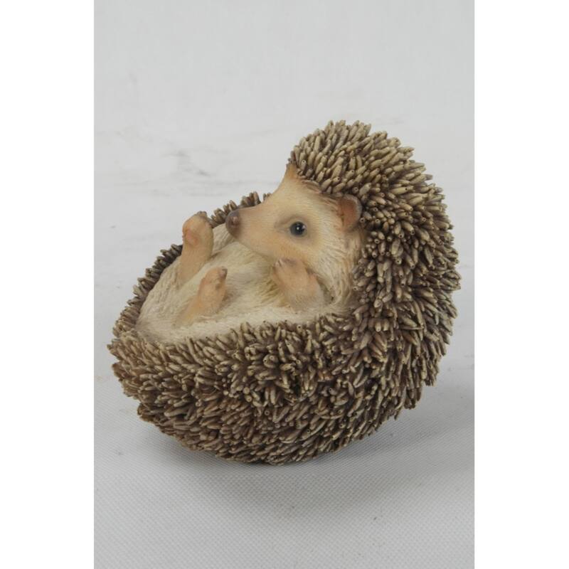 5" Hedgehog on Its Back Outdoor Garden Statue