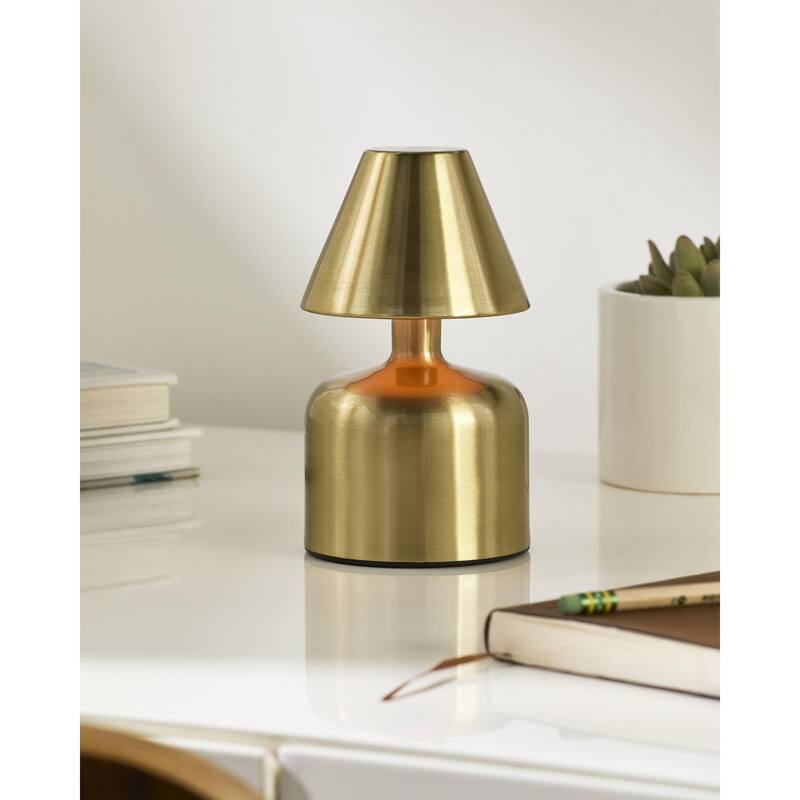 Livabliss Furnas Traditional Accent Table Lamp - 6"H x 4"W x 4"D - Brass