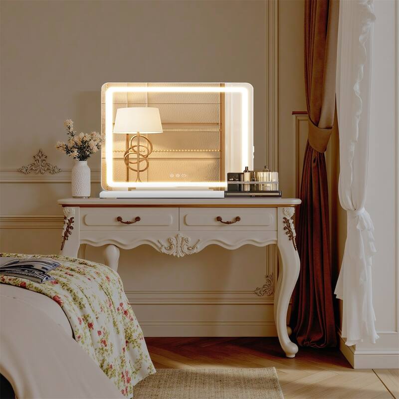Vanity Mirror with Lights, Led Makeup Mirror, Lighted Makeup Mirror with Dimmable Lights, Smart Touch ,USB Charging Port