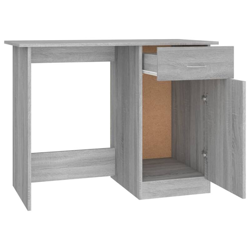 vidaXL Desk Grey Sonoma Engineered Wood Standard desk size Desk