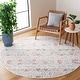 preview thumbnail 3 of 22, SAFAVIEH Pyramid Maryla Boho Geometric Rug 6'7" Round - Ivory Grey/Rust - Round