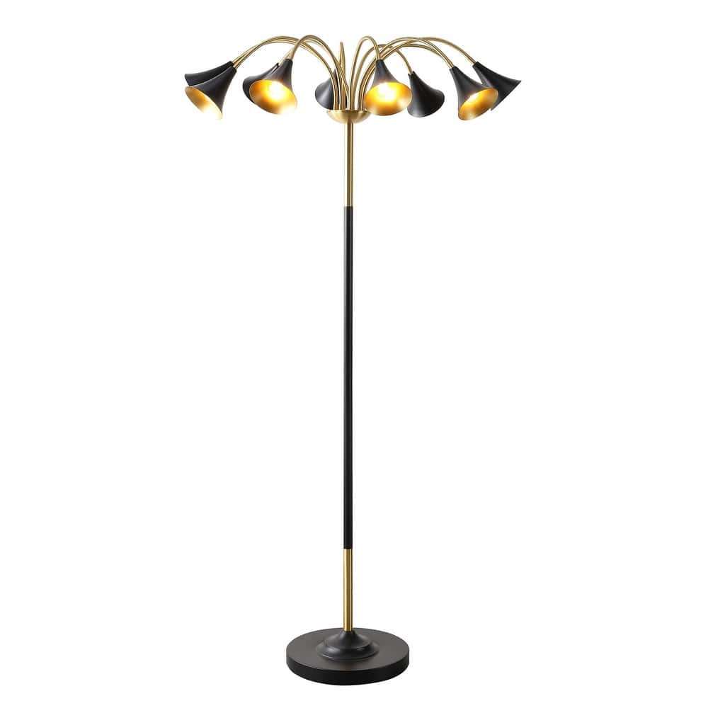 Nora 61" 10-Light Mid-Century Modern Iron Medusa Multi Head LED Floor Lamp, by JONATHAN Y