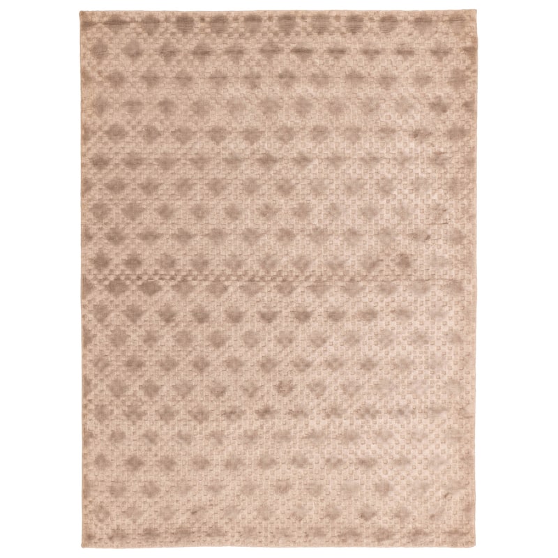 ECARPETGALLERY Hand Loomed Loreto Taupe Viscose Rug - 5'8 x 7'9