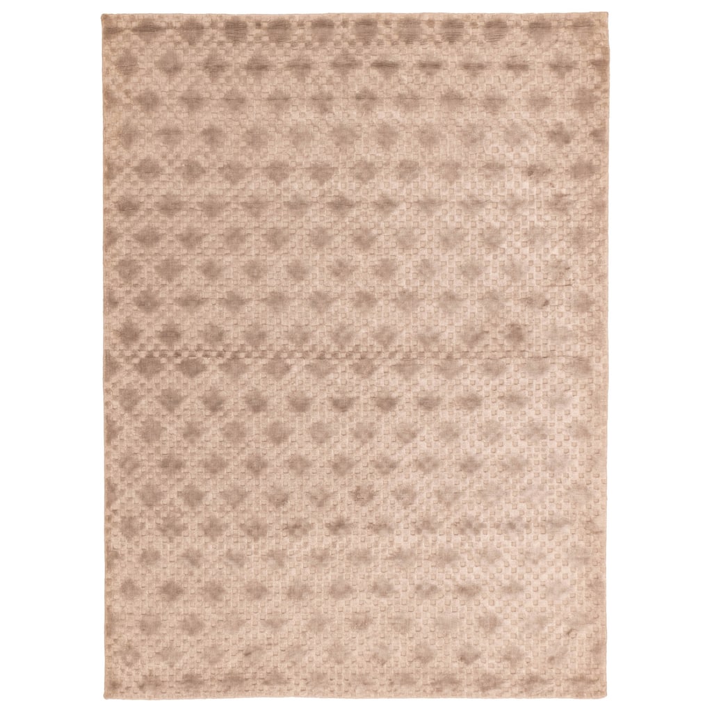 ECARPETGALLERY Hand Loomed Loreto Taupe Viscose Rug - 5'8 x 7'9