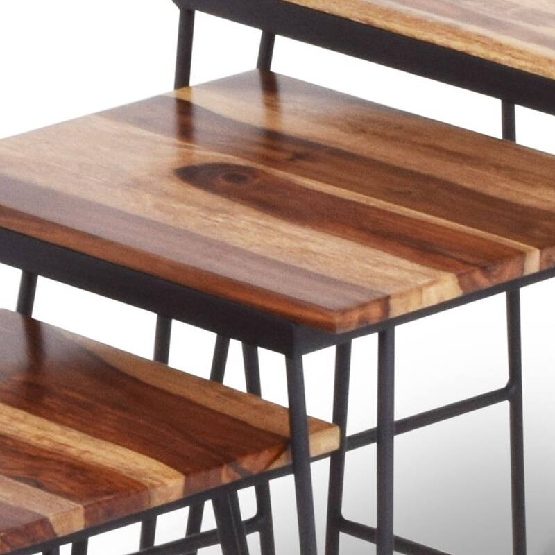 Steve Silver Tarana Sheesham Brown Wood 3-piece Nesting Table Set