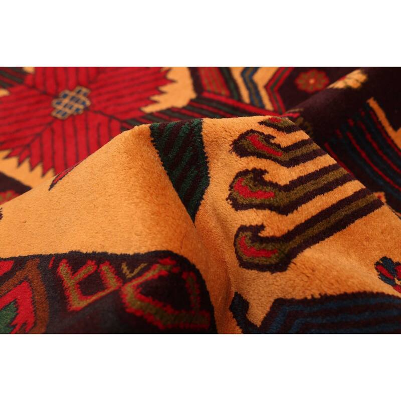 ECARPETGALLERY Hand-knotted Teimani Light Orange Wool Rug - 3'7 x 6'8