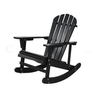 Adirondack Rocking Chair Solid Wood Chairs Black - Bed Bath & Beyond ...