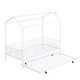 preview thumbnail 8 of 12, Twin Size House Bed with Semi-enclosed Fence and Twin Size Trundle