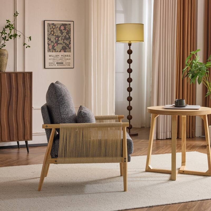 Chenille Accent Chair with Pillow