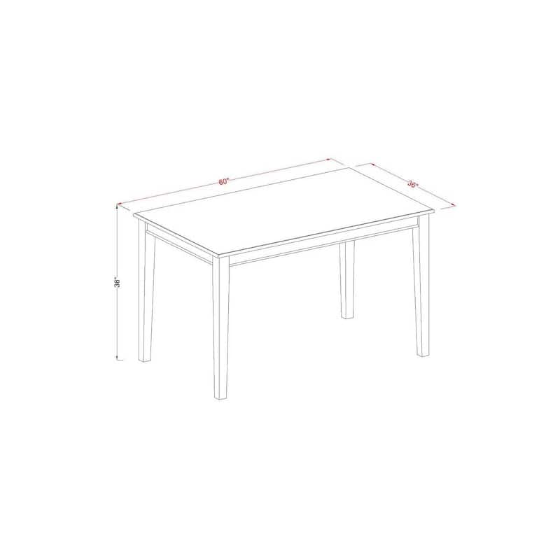 Counter Height Dining Table - 36x60 Rectangular Table Mahogany Finish - 60