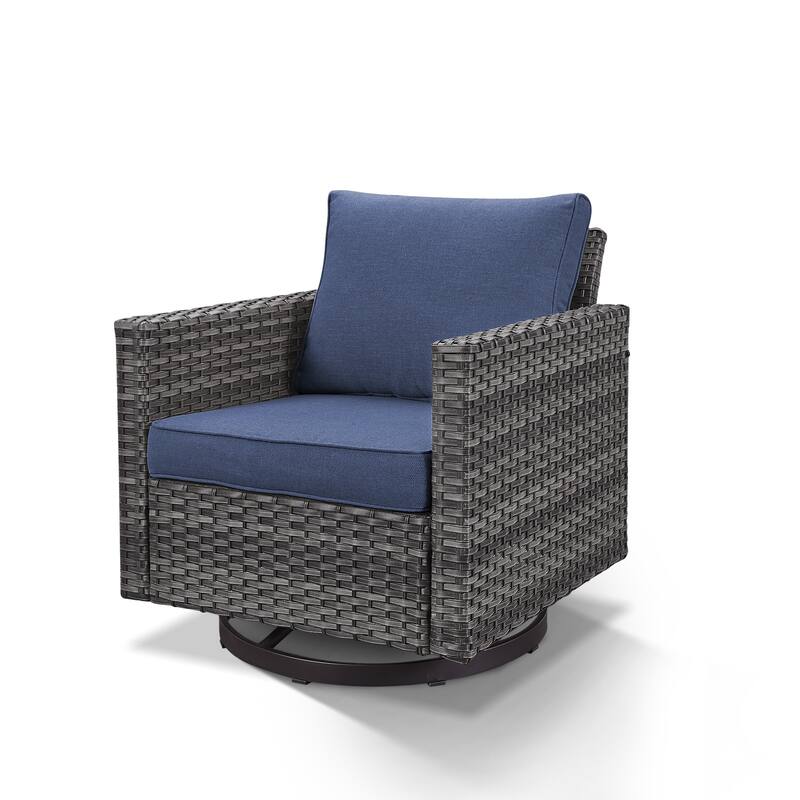 Pocassy Patio Swivel Chair with Soft Cushion