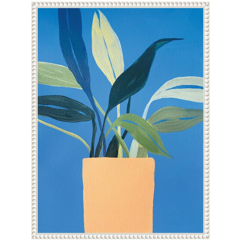 Kate and Laurel Sylvie House Plant Framed Canvas by Emma Daisy