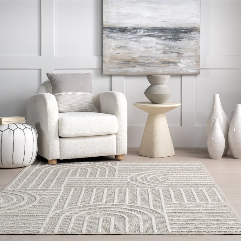 Nuloom Liliya Modern Geometric Machine Washable Area Rug