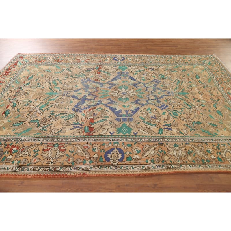 Traditional Bakhtiari Persian Vintage Area Rug Handmade Wool Carpet - 6'11"x 10'8"