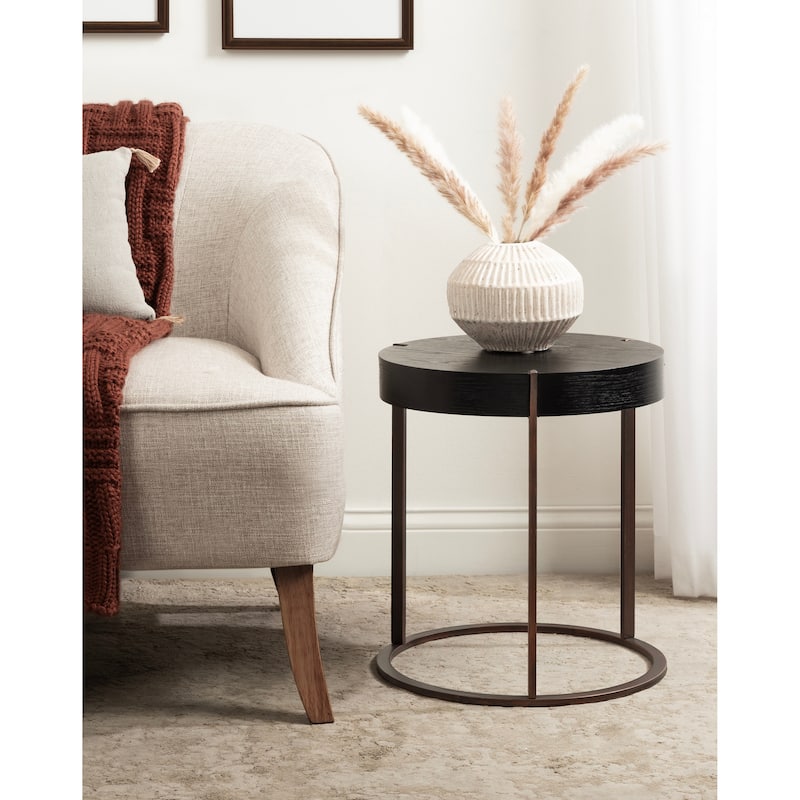 Kate and Laurel Rovin Side Table Wood and Metal - 16x16x18