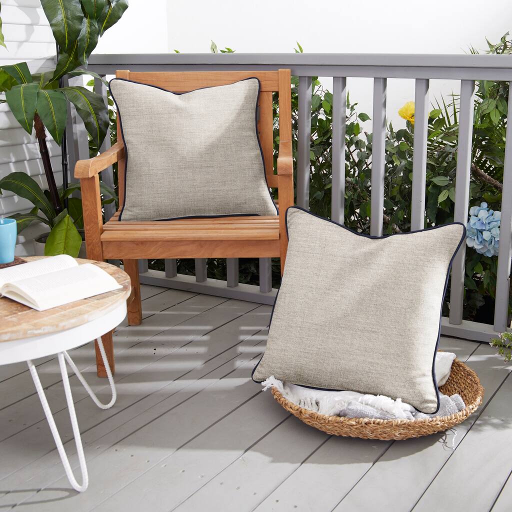 Sorra Home Sunbrella Outdoor Corded Pillow Set of 2