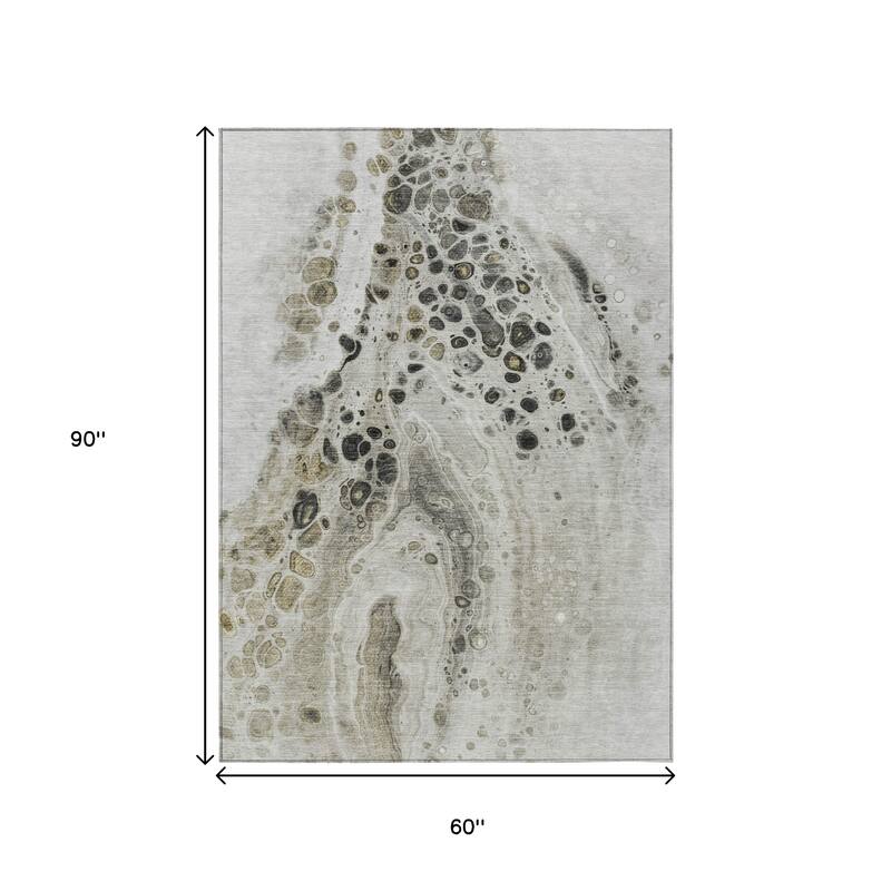HomeRoots Abstract Transitional Rectangle Outdoor Rug